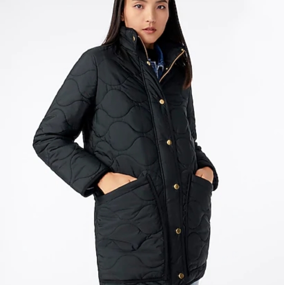 j crew quilted cocoon puffer with primaloft